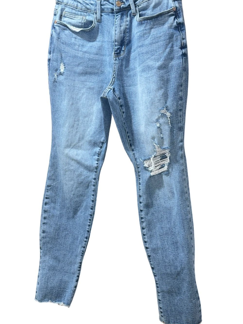 Judy Blue Light Blue Distressed Skinny Jeans